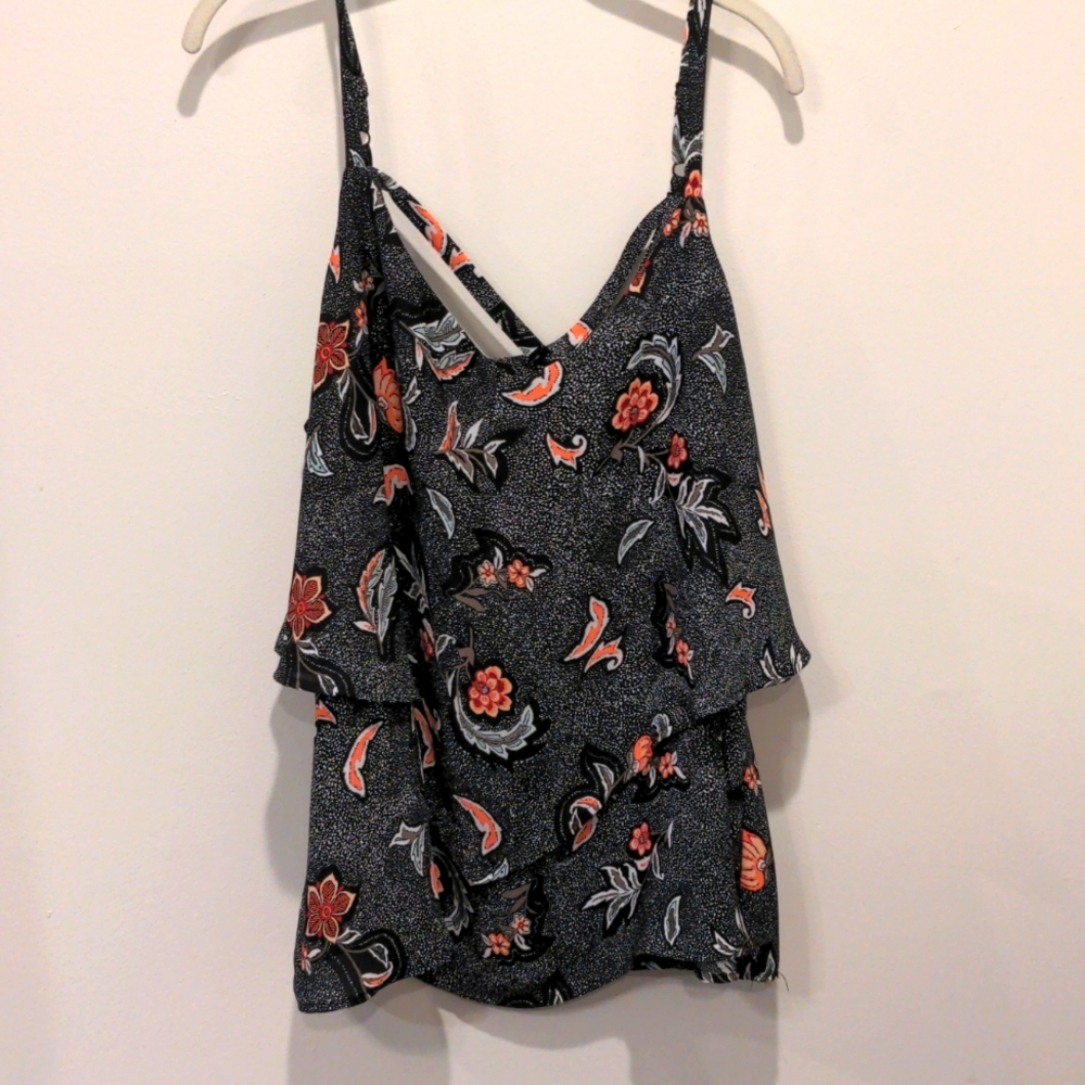 Torrid black and floral tank top
